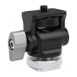 Ball Head Aluminium Alloy Tilt Angle Adjustment Black 1/4 Inch Screw Monitor Bracket