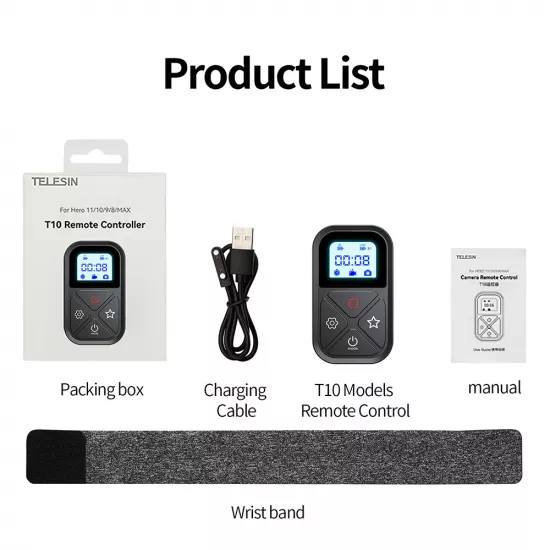 TELESIN T10 Smart Wireless Remote Control for GoPro 12/11/10/9/8/Max TELESIN T10 Smart Wireless Remote Control for GoPro 12/11/10/9/8/Max