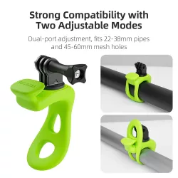TELESIN Rubber Handlebar Mount for Action Cameras (Green)