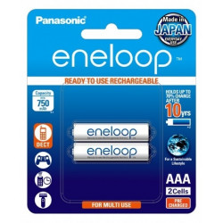 Panasonic Eneloop AAA 750mAh Rechargeable Batteries 2 Pack