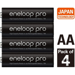 Panasonic Eneloop Pro AA 2450mAh Rechargeable Batteries 4 Pack