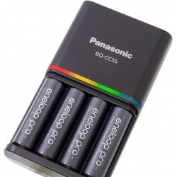 Panasonic Eneloop Pro Charger With 4 Batteries 2450mAh Rechargeable