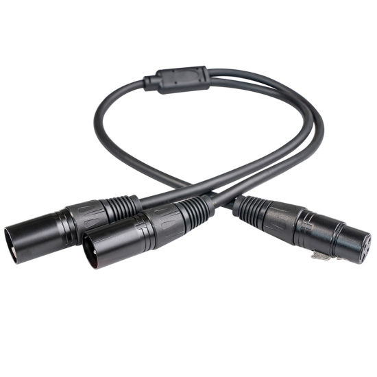 XLR Female to Dual XLR Male 3 Pin Patch Y Cable Balanced Microphone Splitter Cord 50cm