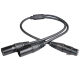 XLR Female to Dual XLR Male 3 Pin Patch Y Cable Balanced Microphone Splitter Cord 50cm