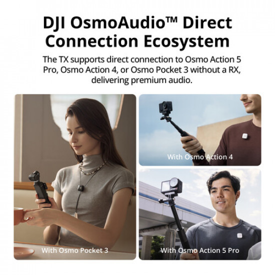 DJI Mic Mini 2-Person Compact Wireless Microphone System for Camera & Smartphone DJI Mic Mini 2-Person Compact Wireless Microphone System for Camera & Smartphone