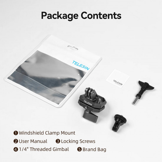 TELESIN Windshield Clamp Mount TELESIN Windshield Clamp Mount