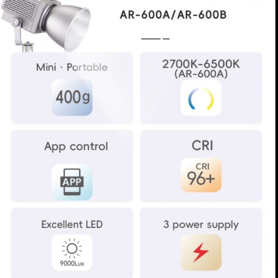 NiceFoto AR-600A Bi-Color Mini Portable LED Video Light Photography Fill Light NiceFoto AR-600A Bi-Color Mini Portable LED Video Light Photography Fill Light