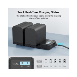 PISEN Dual USB Super Charger for Sony NP-F550/F750/F970/FM50/FM500H