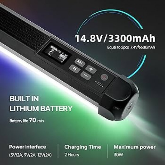 VILTROX K90 2 Kit 30W Handheld RGB LED Light Stick Black (38.31")