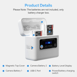 VILTROX BT-FZ100 Camera Battery Charging Case Power Bank for Sony NP-FZ100 (Battery Not Included)