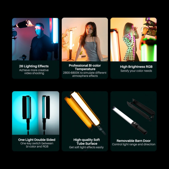 VILTROX H18 Double-Sided Bi-Color & RGB LED Tube Light (22.4")