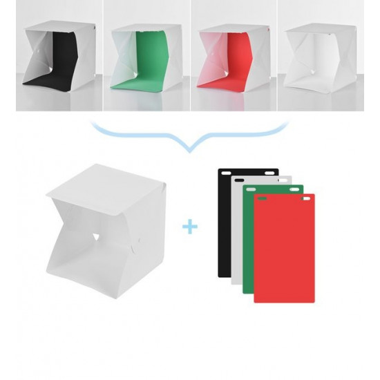 Portable Photo Studio LED Light Box Shooting Tent Mini Folding Photography Studio Softbox with 4 Colors Backdrops