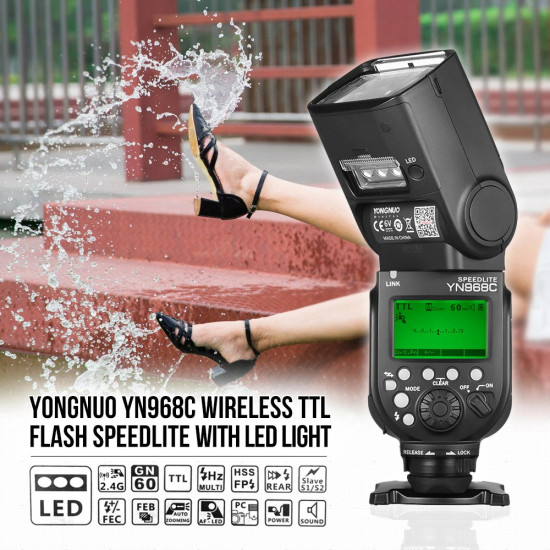 YONGNUO YN968C TTL Wireless Camera Flash Speedlite For Canon 650D 100D 1100D Flash Speedlite YONGNUO YN968C TTL Wireless Camera Flash Speedlite For Canon 650D 100D 1100D Flash Speedlite