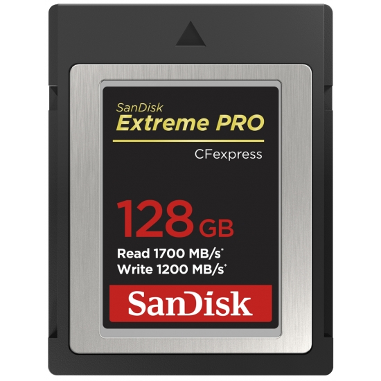 SanDisk 128GB Extreme Pro CFexpress Card Type B 1700/1200 MB/s Read/Write SanDisk 128GB Extreme Pro CFexpress Card Type B 1700/1200 MB/s Read/Write