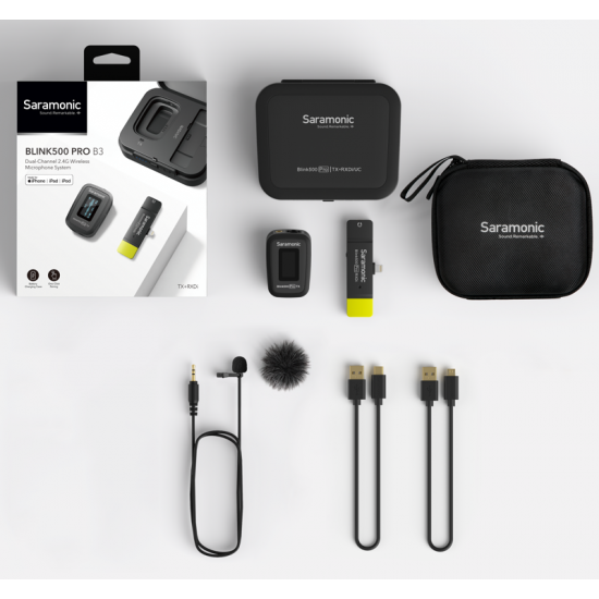 Saramonic Blink 500 Pro B3 Dual-Channel 2.4G Wireless Microphone System for Lightning iOS Devices Saramonic Blink 500 Pro B3 Dual-Channel 2.4G Wireless Microphone System for Lightning iOS Devices