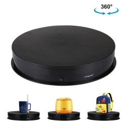 PULUZ Turntable Display Stand Adjusting Speed USB Electric Rotating Video Shooting Props Turntable for Photography (30cm, Black)