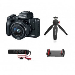 Canon EOS M50 EF-M 15-45mm IS STM Kit Black+Rode VideoMic GO Microphone and Manfrotto PIXI Mini Tripod,Smartphone Clamp Vlogger Kit Canon EOS M50 EF-M 15-45mm IS STM Kit Black+Rode VideoMic GO Microphone and Manfrotto PIXI Mini Tripod,Smartphone Clamp Vlogger Kit