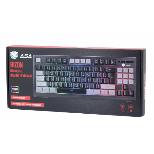  كيبورد العاب بيزون بإضاءة RGB للألعاب أيه أس أيه
