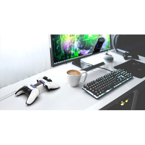 قاعدة شاحن يد بلايستيشن 5 لون ابيض قاعدة شاحن يد بلايستيشن 5 لون ابيض