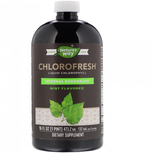 ناتشرز واي Chlorofresh كلوروفيل سائل بنكهة النعناع 132ملجم 16 أونصة سائلة (473.2 مل) ناتشرز واي Chlorofresh كلوروفيل سائل بنكهة النعناع 132ملجم 16 أونصة سائلة (473.2 مل)