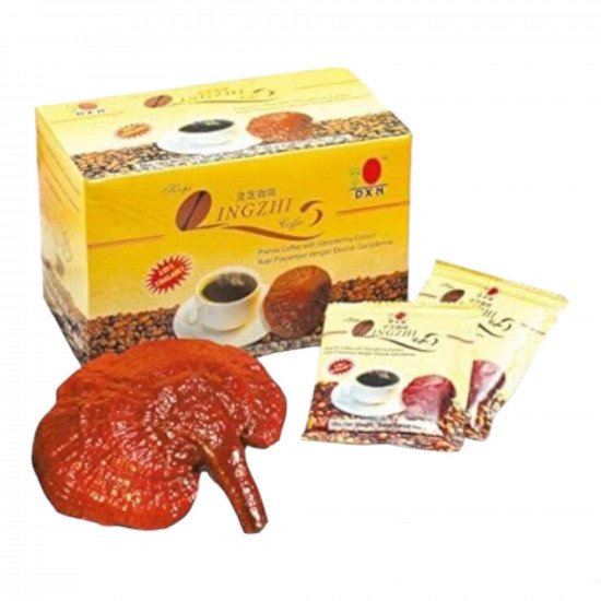 قهوة سوداء مع مسحوق الجانوديرما . قهوة سوداء مع مسحوق الجانوديرما .