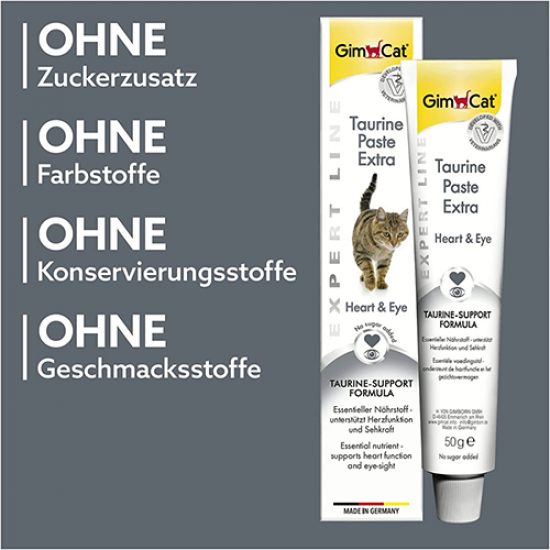 فيتامين جيم كات بالتورين للحفاظ على صحة العيون والقلب للقطط GimCat Taurine Paste Extra فيتامين جيم كات بالتورين للحفاظ على صحة العيون والقلب للقطط GimCat Taurine Paste Extra