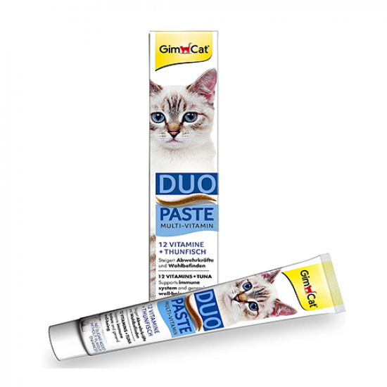 فيتامين جيم كات ملتي فيتامين بطعم التونة GimCat Duo Paste Tuna فيتامين جيم كات ملتي فيتامين بطعم التونة GimCat Duo Paste Tuna