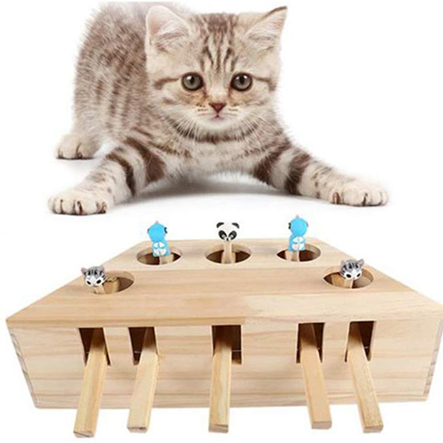 لعبة الذكاء Whack-A-Mole الخشبية للقطط و الكلاب  لعبة الذكاء Whack-A-Mole الخشبية للقطط و الكلاب