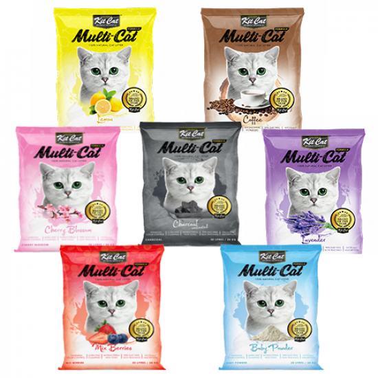 رمل قطط كت كات multi cat ملتي كات 20 كيلو روائح مختلفة رمل قطط كت كات multi cat ملتي كات 20 كيلو روائح مختلفة
