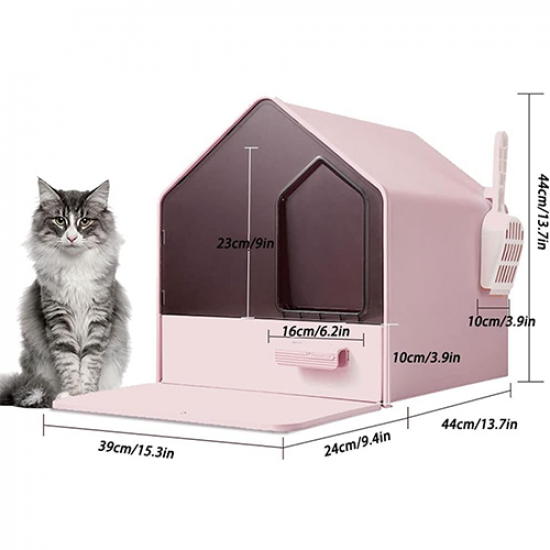 ليتربوكس Nutra cat صندوق فضلات تصميم كوخ مع درج منزلق الوان متعددة ليتربوكس Nutra cat صندوق فضلات تصميم كوخ مع درج منزلق الوان متعددة