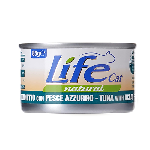 معلبات لايف كات 85 جرام للقطط بطعم التونة مع سمك المحيط معلبات لايف كات 85 جرام للقطط بطعم التونة مع سمك المحيط