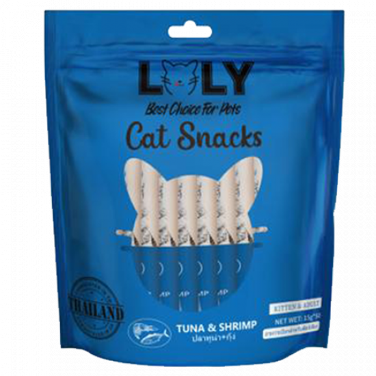 حلوى كريمية LOLY CAT بطعم التونة و الجمبري افضل مكافأة للقطط الصغيرة و الكبيرة