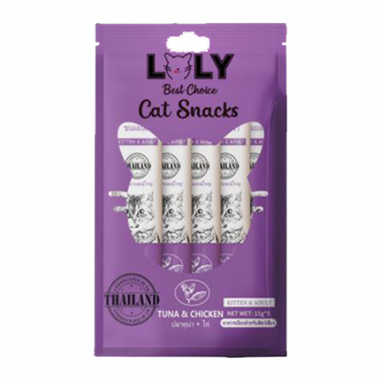 حلوى كريمية LOLY CAT بطعم التونة و الدجاج افضل مكافأة للقطط الصغيرة و الكبيرة