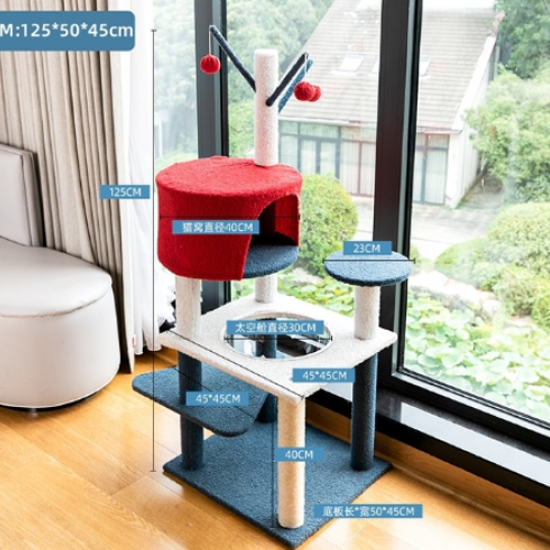 Cat Tree House برج الخدش متعدد الطوابق مع كبسولة فضائية MR12 تصميم ياباني Cat Tree House برج الخدش متعدد الطوابق مع كبسولة فضائية MR12 تصميم ياباني