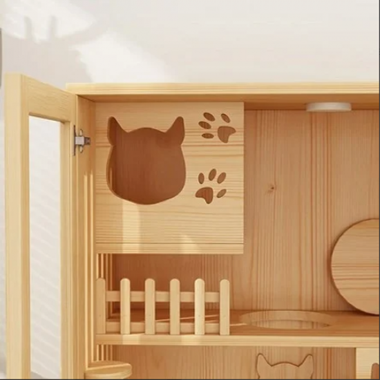 فيلا فاخرة من الخشب الصلب للقطط والحيوانات الأليفة Cat House فيلا فاخرة من الخشب الصلب للقطط والحيوانات الأليفة Cat House