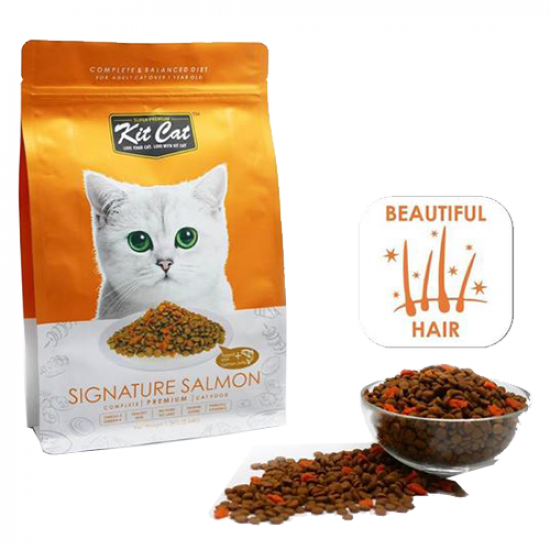 دراي فود كت كات Kit Cat Beautiful Hair للقطط بطعم السلمون للعناية بالفراء دراي فود كت كات Kit Cat Beautiful Hair للقطط بطعم السلمون للعناية بالفراء