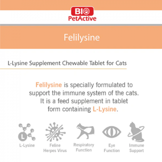مكمل غذائي للقطط Bio Petactive Felilysine For Cats لدعم المناعة مكمل غذائي للقطط Bio Petactive Felilysine For Cats لدعم المناعة