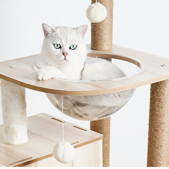CAT TREE Cozy Cat شجرة الخدش الخشبية ذو الكبسولة الشفافة 2119 CAT TREE Cozy Cat شجرة الخدش الخشبية ذو الكبسولة الشفافة 2119
