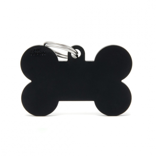 قلادة المنيوم My Family قابلة للحفر على شكل عظمة اسود قلادة المنيوم My Family قابلة للحفر على شكل عظمة اسود