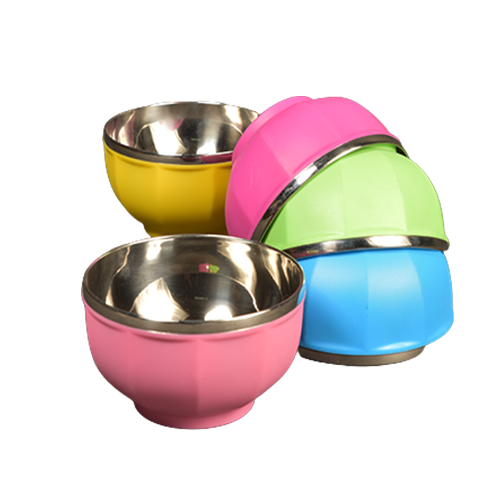 صحون طعام استيل مفرد الوان سادة مقاس صغير