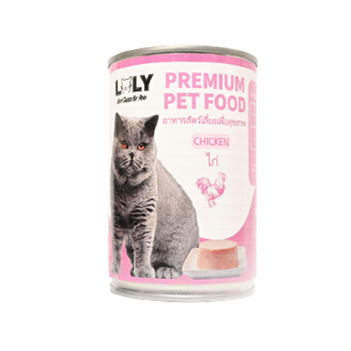 معلبات LOLY CAT طعام رطب للقطط 410 جم دجاج للكيتن 