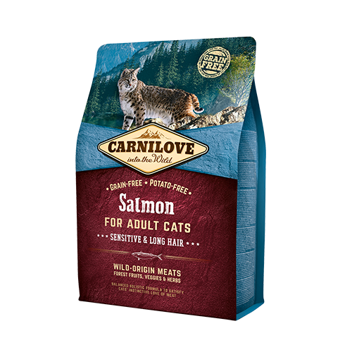كارنيلوف Carnilove dry food بسمك السالمون للقطط ذوات الشعر الطويل و الحساسة   كارنيلوف Carnilove dry food بسمك السالمون للقطط ذوات الشعر الطويل و الحساسة