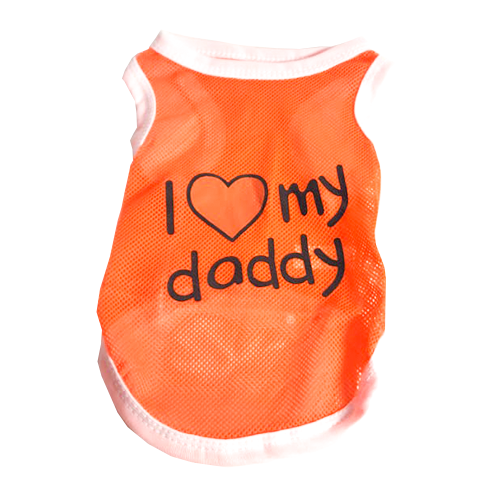 تيشرت I love My daddy للحيوانات الاليفة لون اورنج تيشرت I love My daddy للحيوانات الاليفة لون اورنج