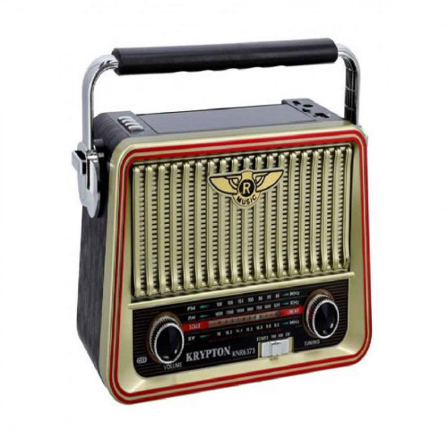 راديو  كريبتون قابل للشحن مع لوحة شمسية / أسود وذهبي KNR6373 راديو  كريبتون قابل للشحن مع لوحة شمسية / أسود وذهبي KNR6373