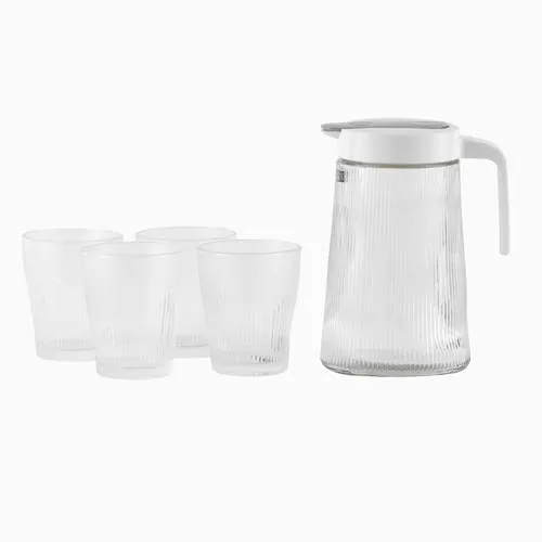 طقم 5 قطع انيق وعملي أبريق وكاسات للعصير