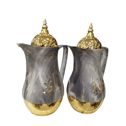 طقم ثلاجات رمادي رخامي و ذهبي مع كتابات قهوة وشاي طقم ثلاجات رمادي رخامي و ذهبي مع كتابات قهوة وشاي