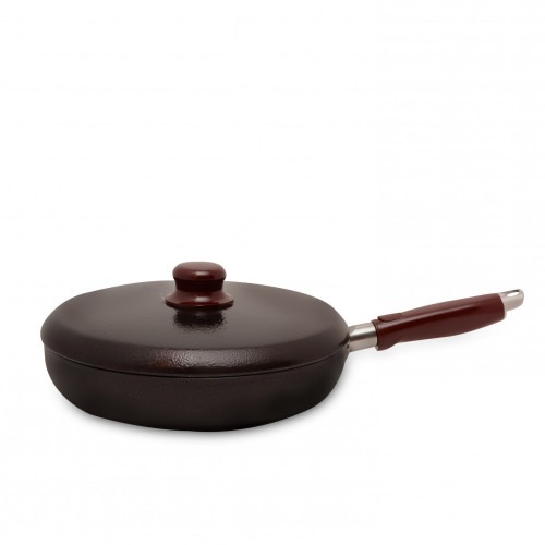 مقلاة مستر كوك المنيوم غير لاصق عميقة بغطاء 32سم