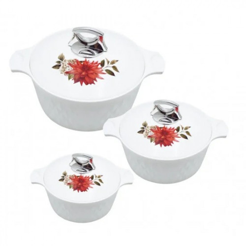 طقم حافظات دايموند 3 قطع لون أبيض صناعة هندي