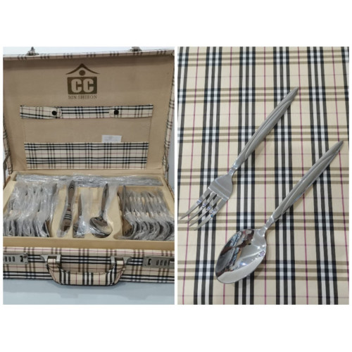 شنطه لمستلزمات السفره 72 حبة ملاعق سكاكين شوك