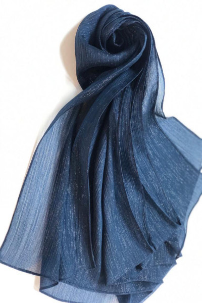 سكارف أزرق نيڤي بلو لمعة خفيفة 011 سكارف أزرق نيڤي بلو لمعة خفيفة 011